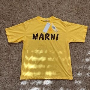 Authentic Marni Yellow Logo Tee New